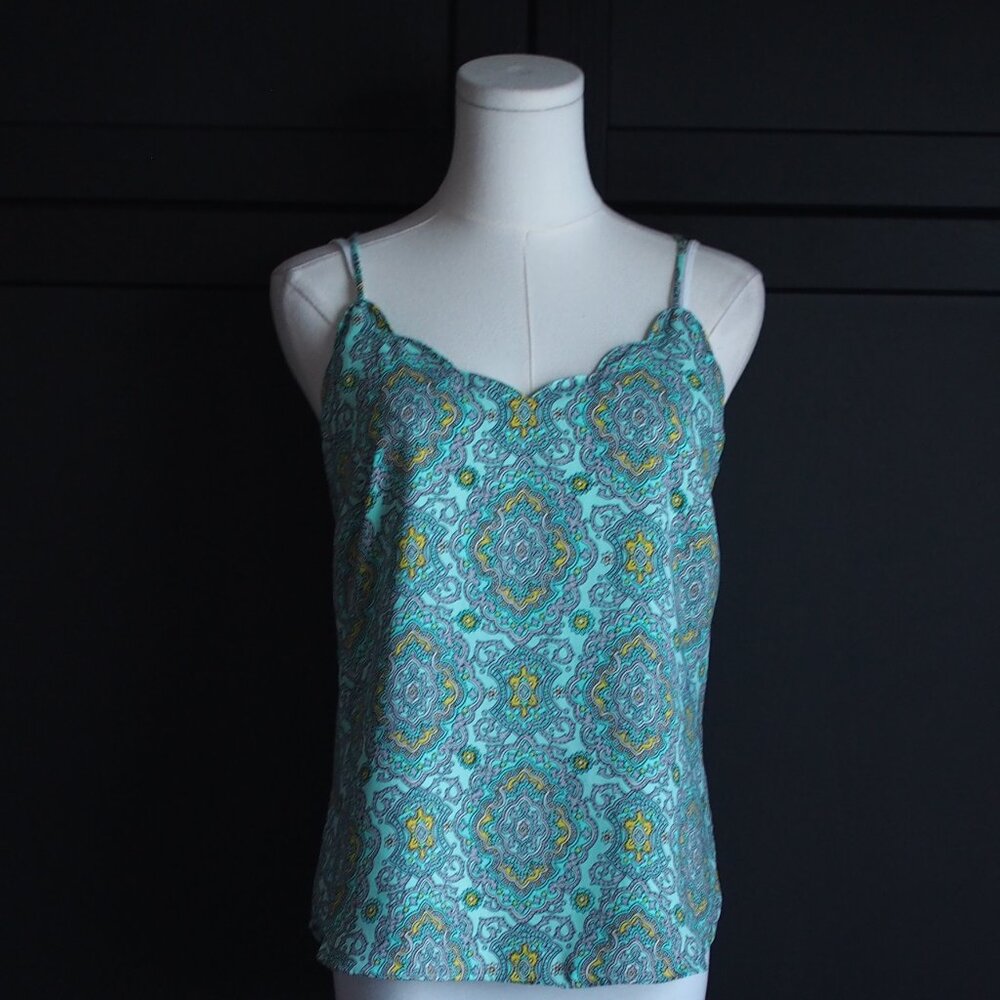 J.Crew Factory | Like NEW Printed Scalloped Cami Top